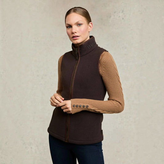 Holland Cooper Country Fleece Gilet Chocolate