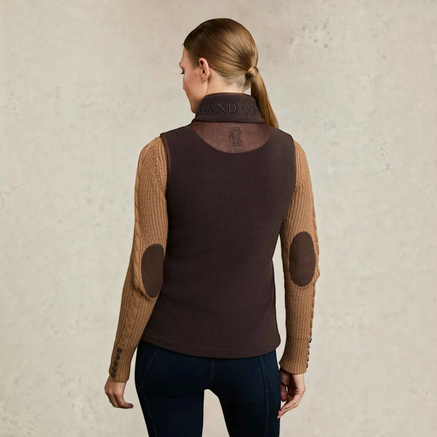 Holland Cooper Country Fleece Gilet Chocolate