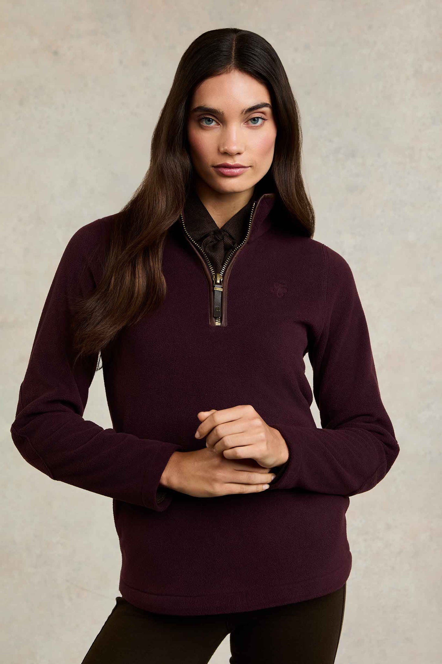 Holland Cooper Country Fleece Half Zip Mulberry