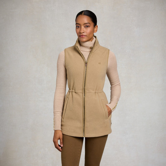 Holland Cooper Country Longline Fleece Gilet Sand
