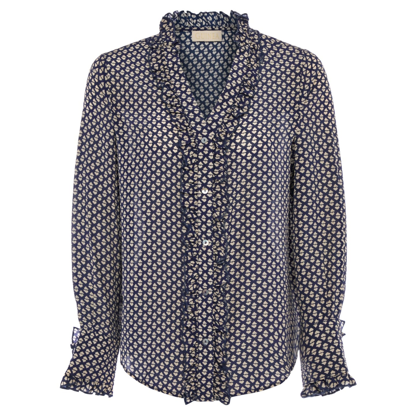 Guinea London Emily Navy Blue Heart Blouse