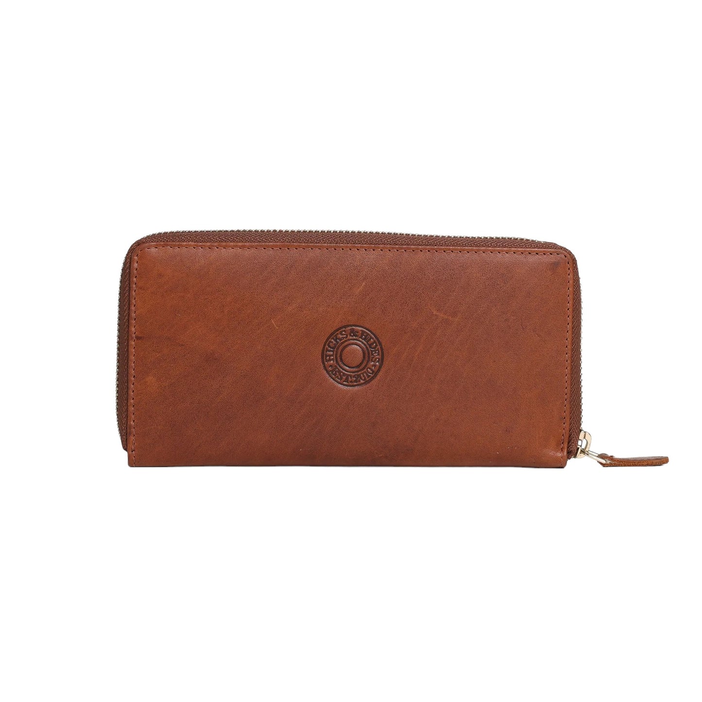 Hicks & Hides Chedworth Zip Around Bit Purse - Cognac