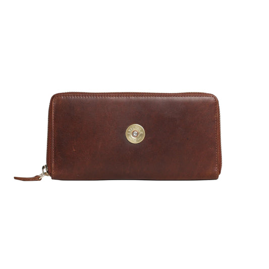 Hicks & Hides Chedworth Zip Around Cartridge Purse - Cognac
