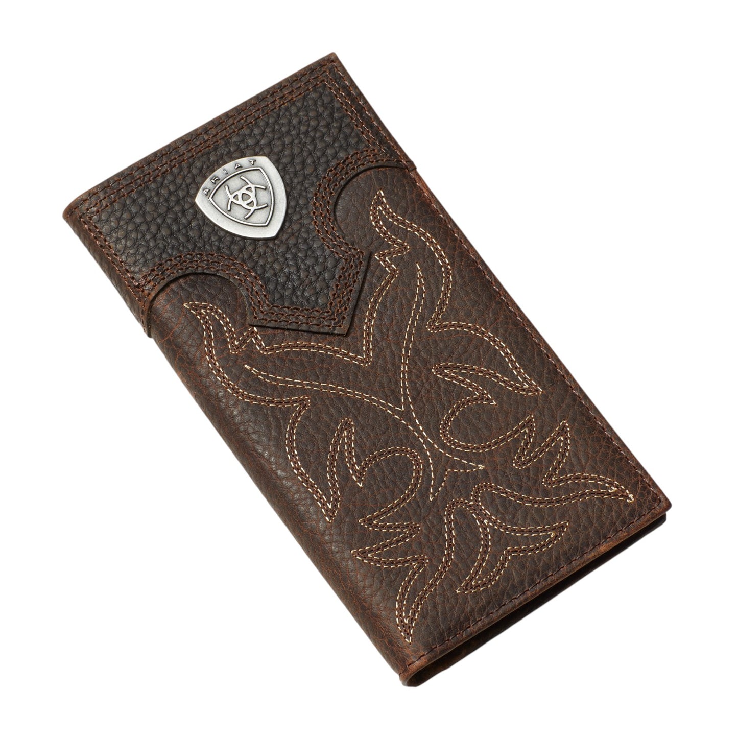 Ariat Logo Boot Stitched Rodeo Wallet Brown