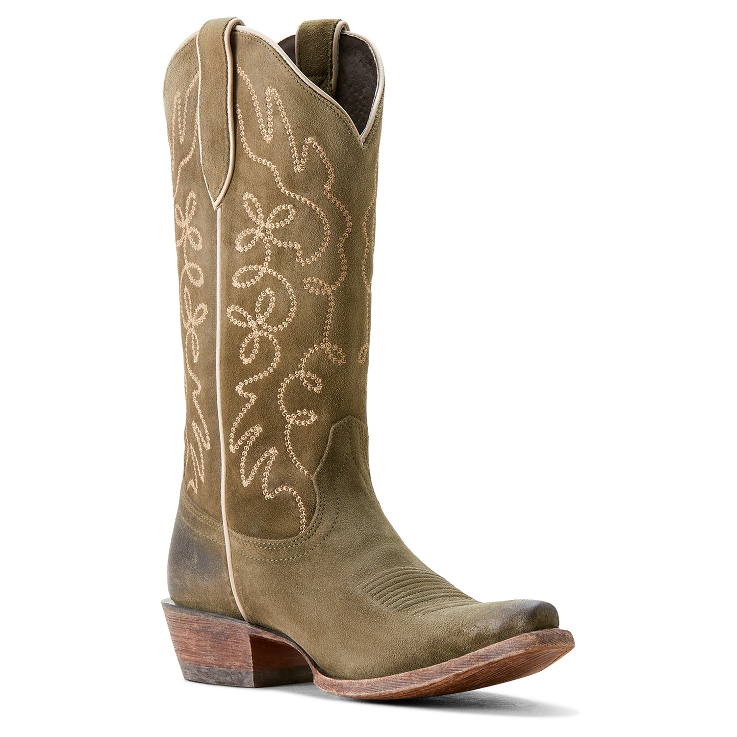 Ariat Western Jukebox Boots Soft Olive Suede