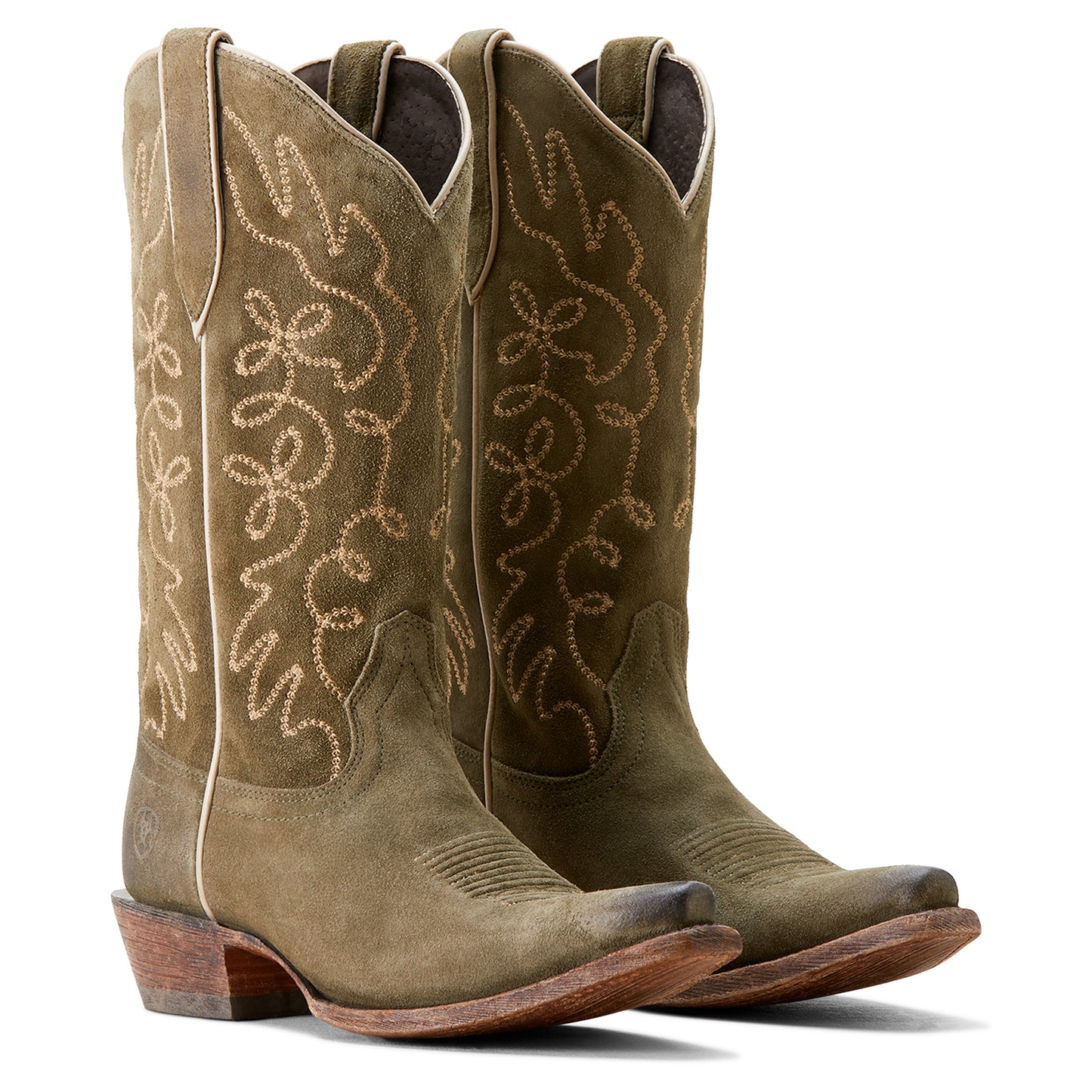 Ariat Western Jukebox Boots Soft Olive Suede