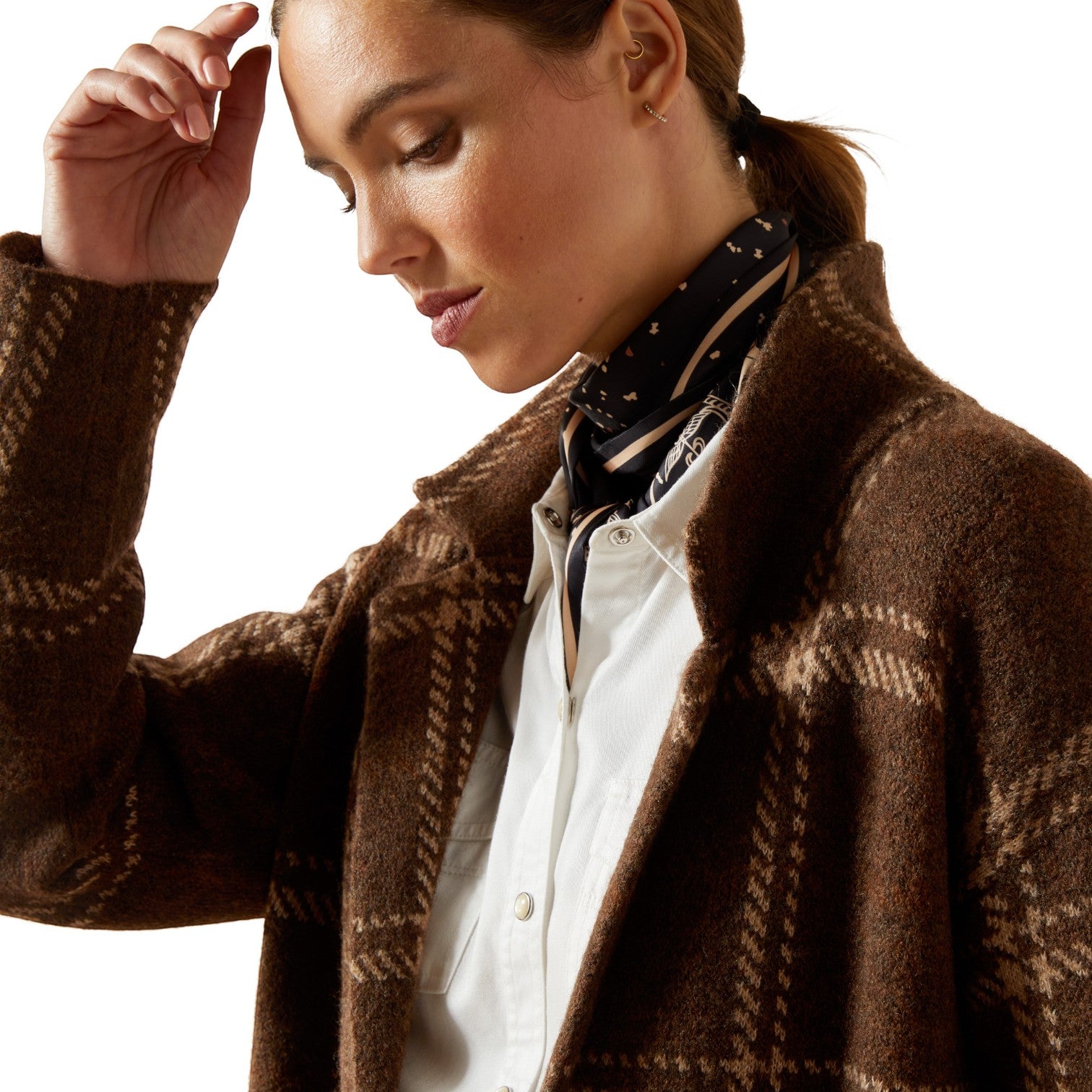 Ariat Ballston Cardigan Sorrel Horse Plaid