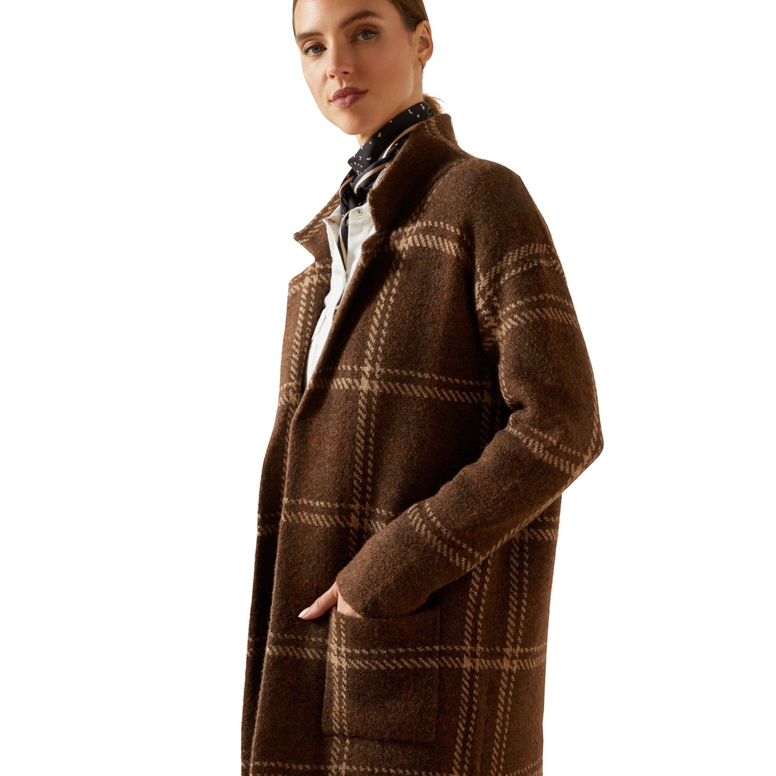 Ariat Ballston Cardigan Sorrel Horse Plaid