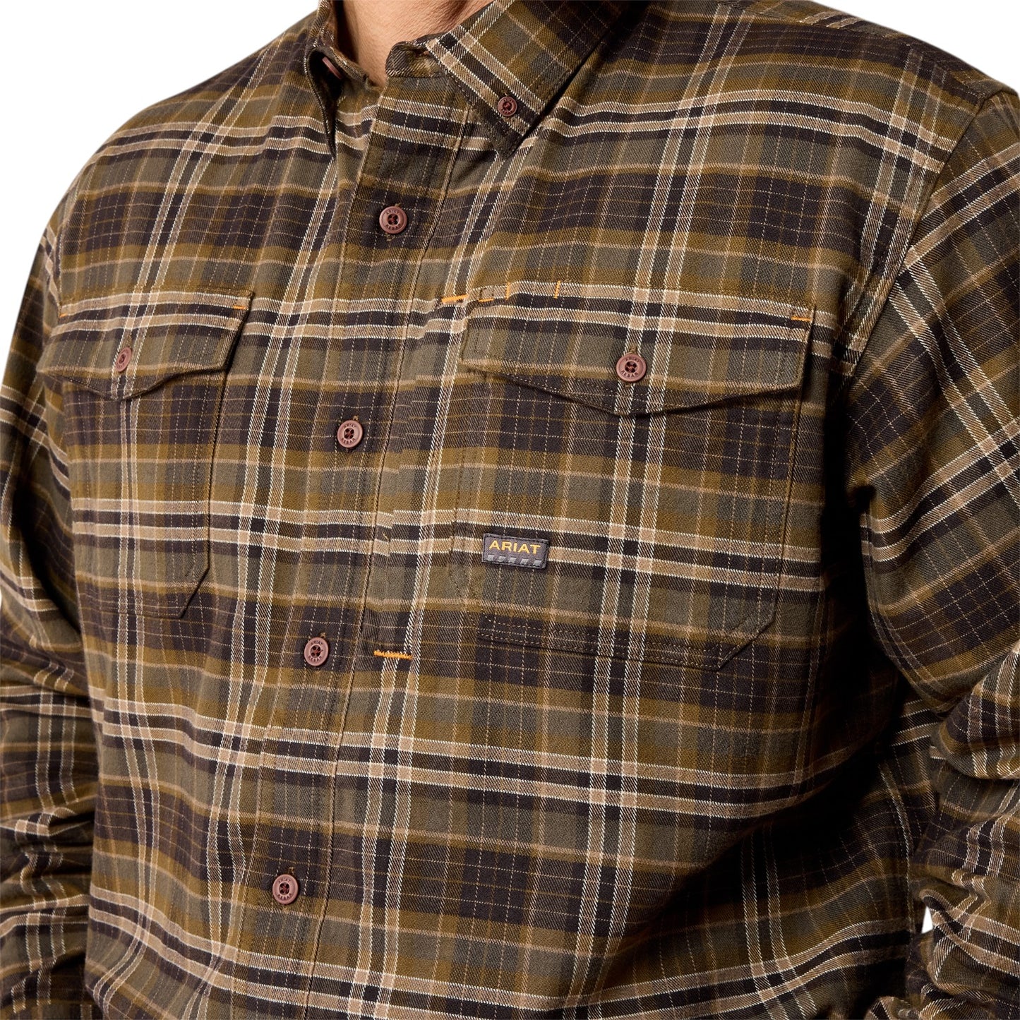 Ariat Men's Rebar Flannel Dura Work Shirt Earth