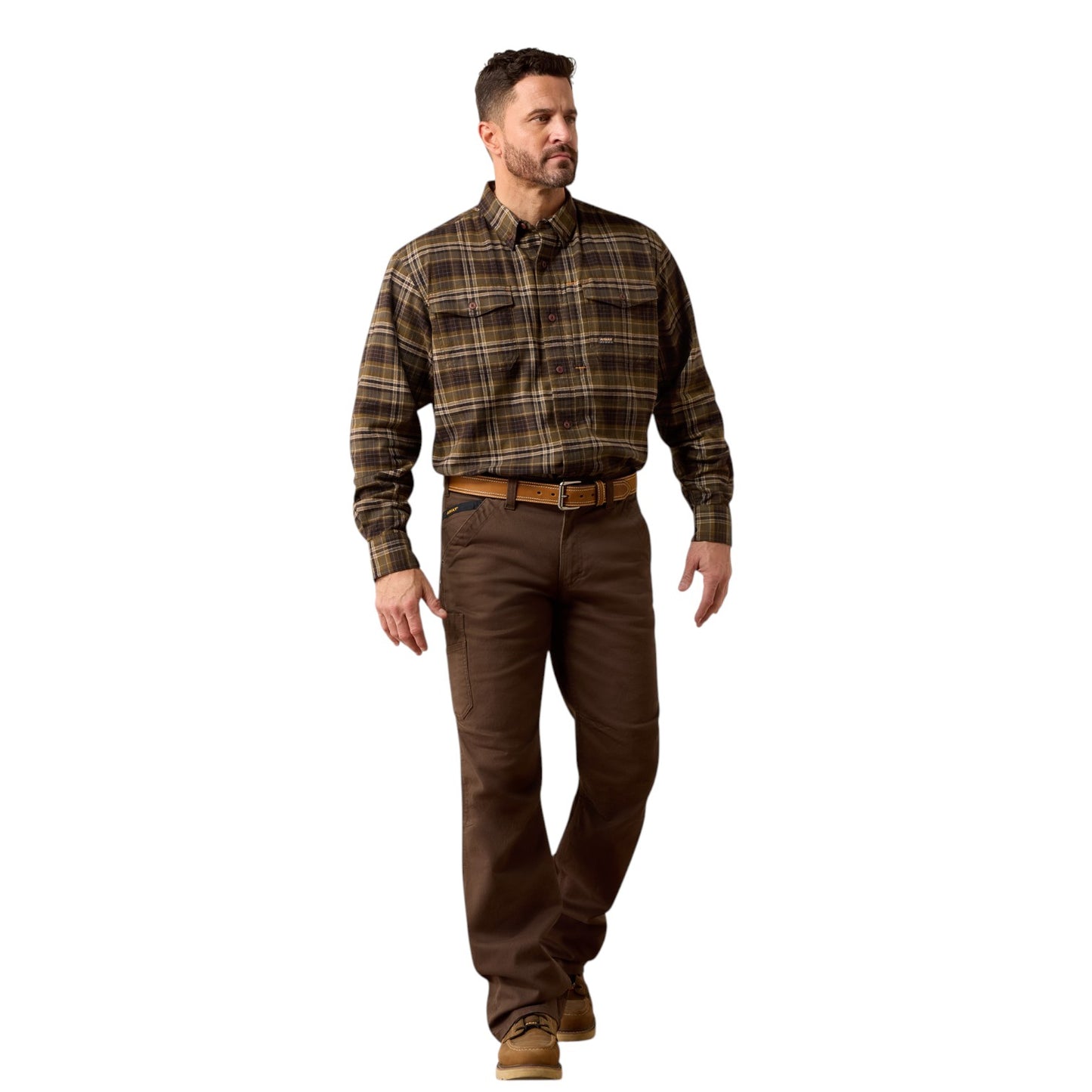 Ariat Men's Rebar Flannel Dura Work Shirt Earth