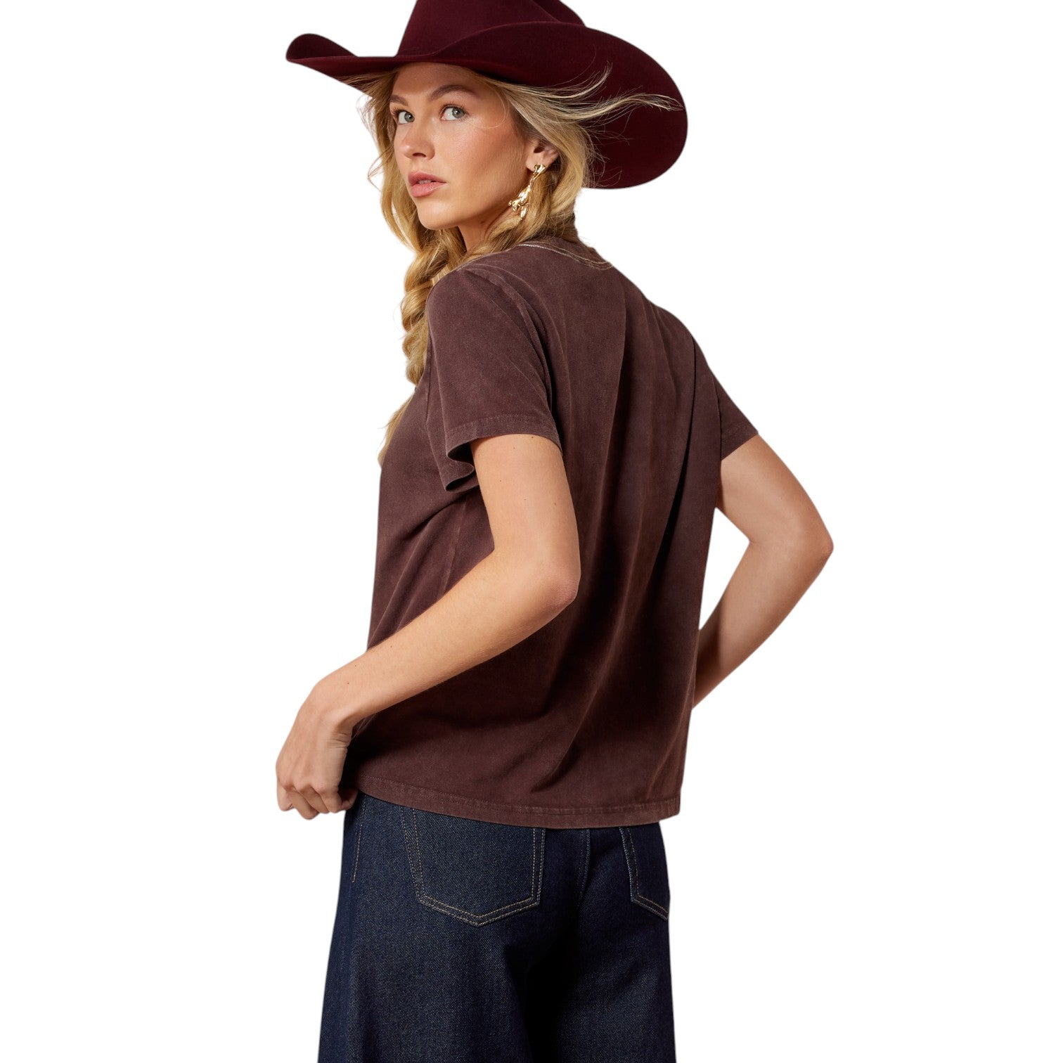 Ariat Rebel With a Cause SS T-shirt Choc Plum