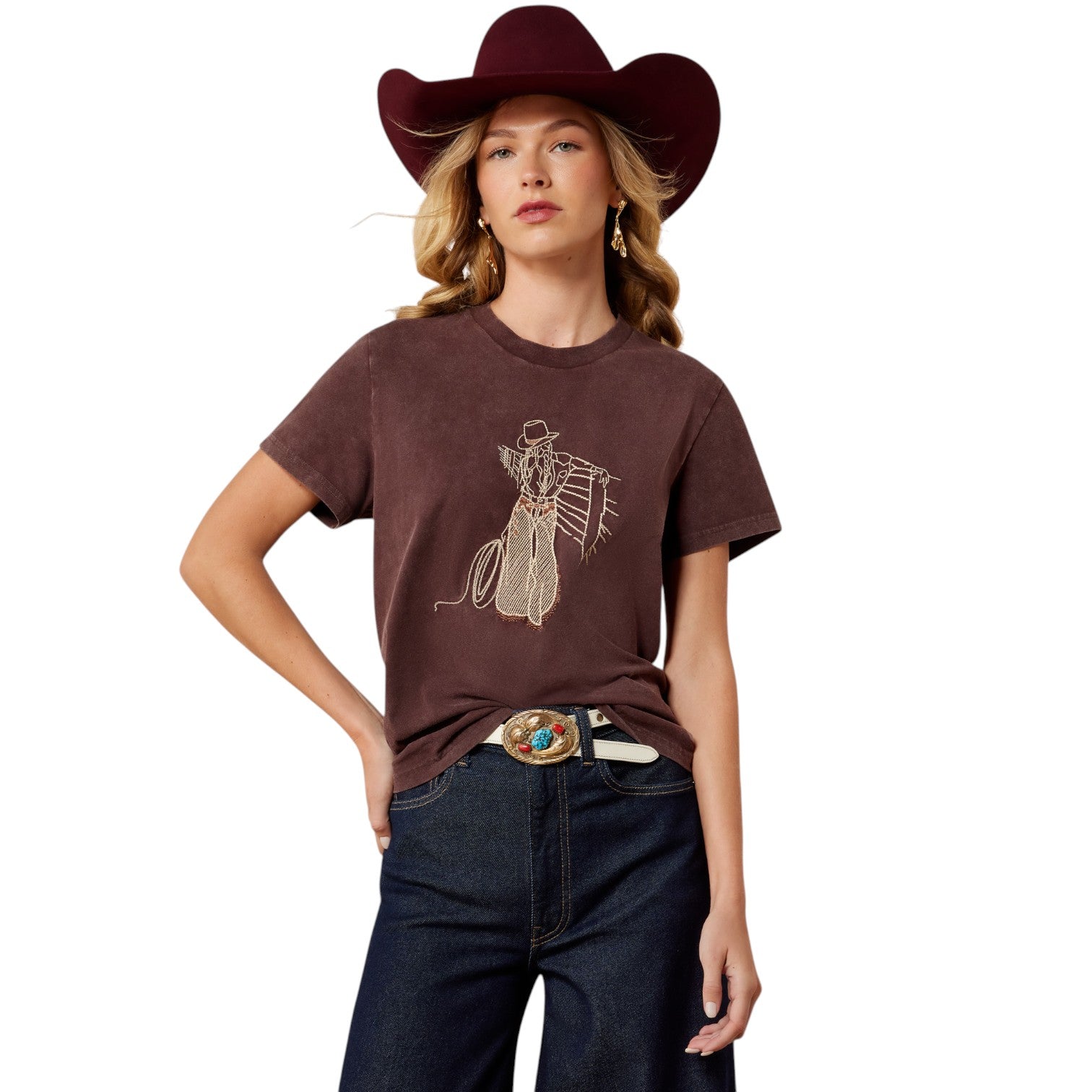 Ariat Rebel With a Cause SS T-shirt Choc Plum