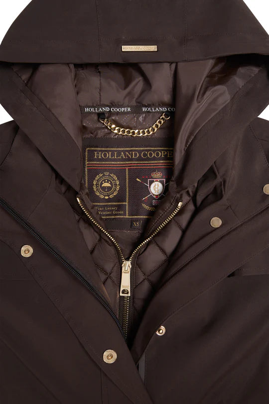 Holland Cooper Folgate Rain Coat Chocolate