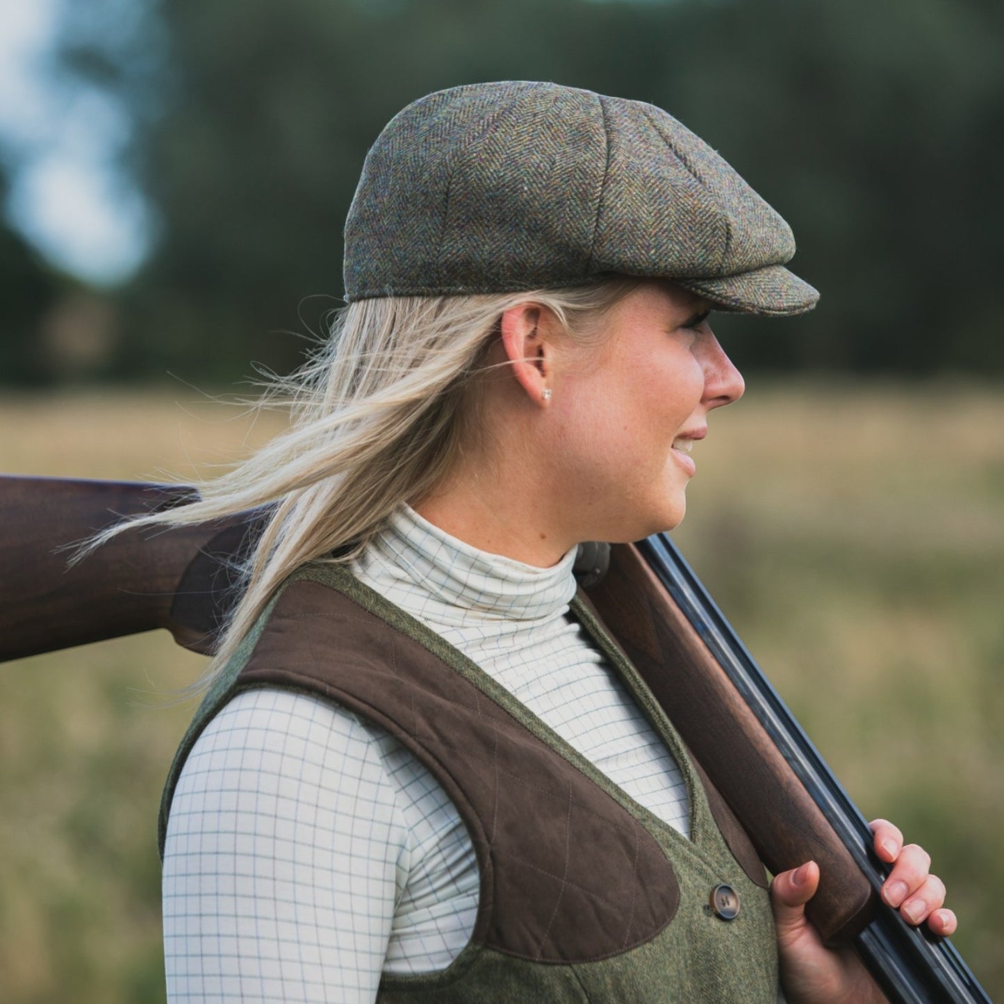 Ginger & Jardine Silky Roll Neck Multi Check