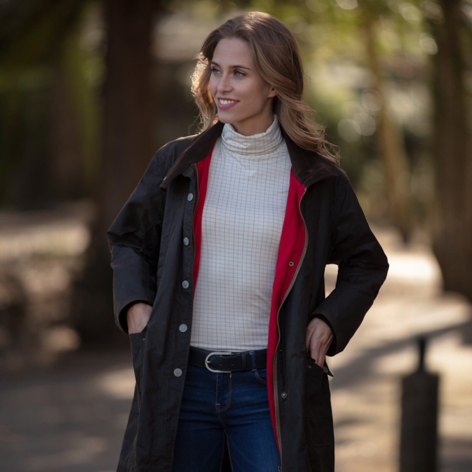 Ginger & Jardine Silky Roll Neck Multi Check