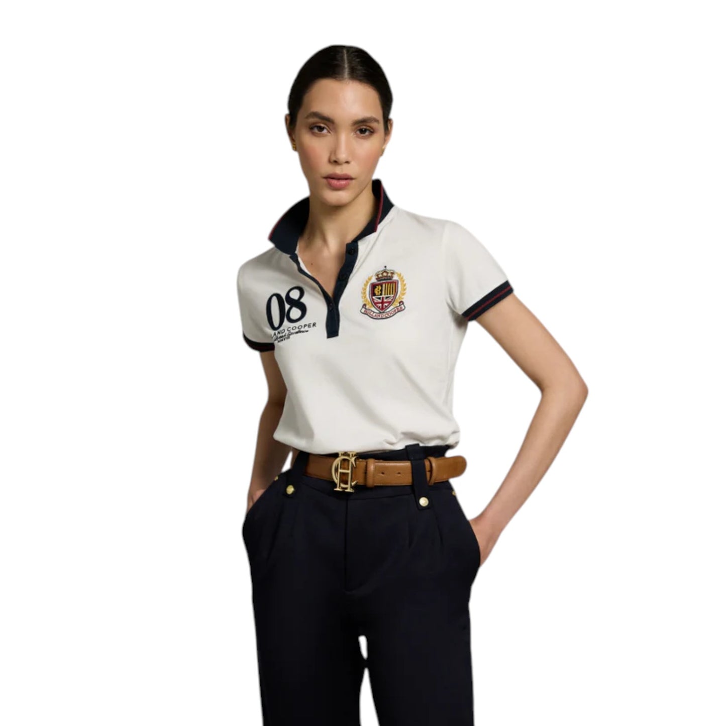 Holland Cooper Heritage Short Sleeve Polo Shirt White