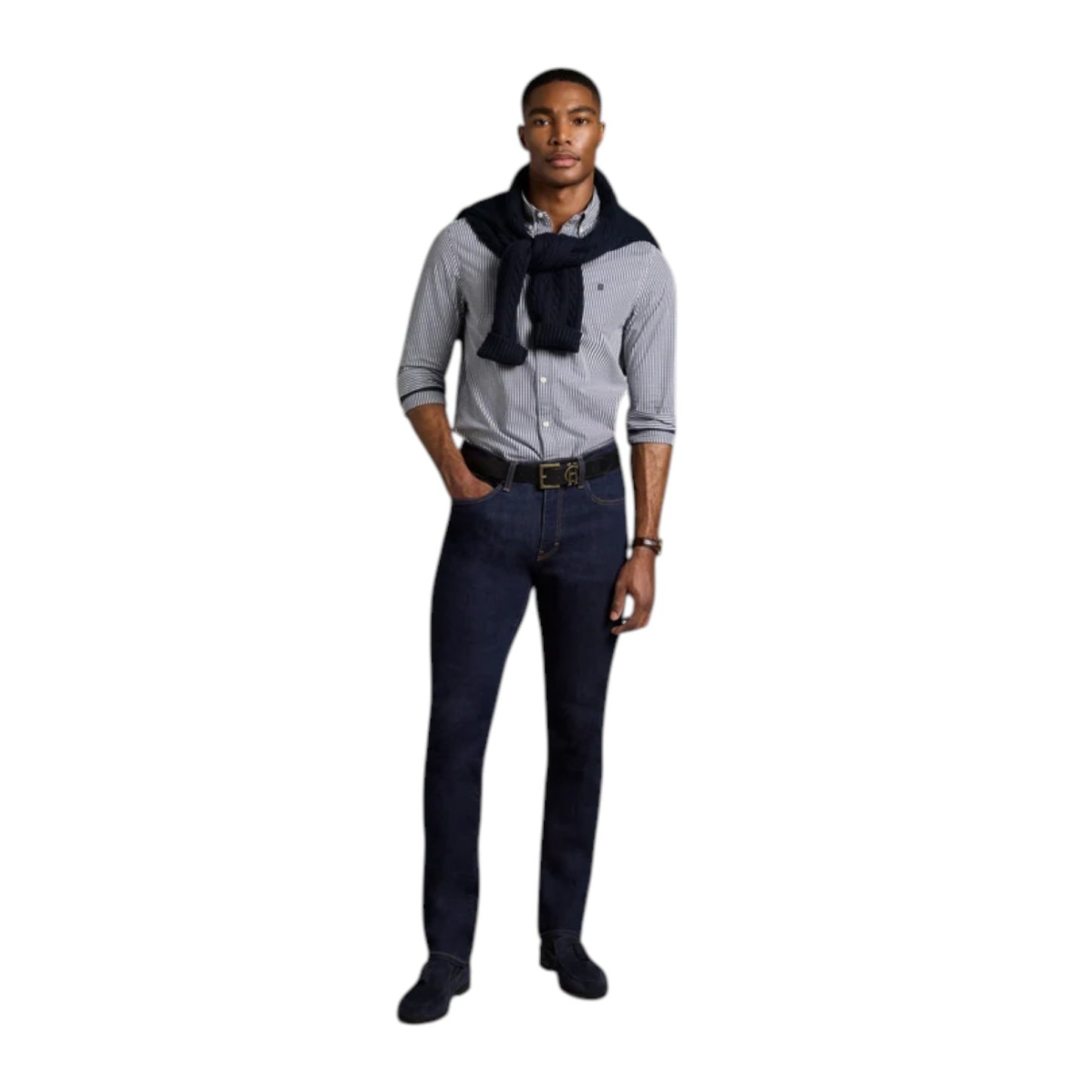 Holland Cooper Slim Fit Button Down Shirt Navy Gingham
