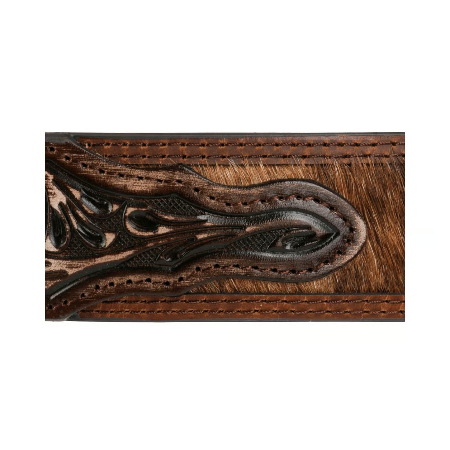 Stetson Hair-On-Hide Tooled Leather Belt