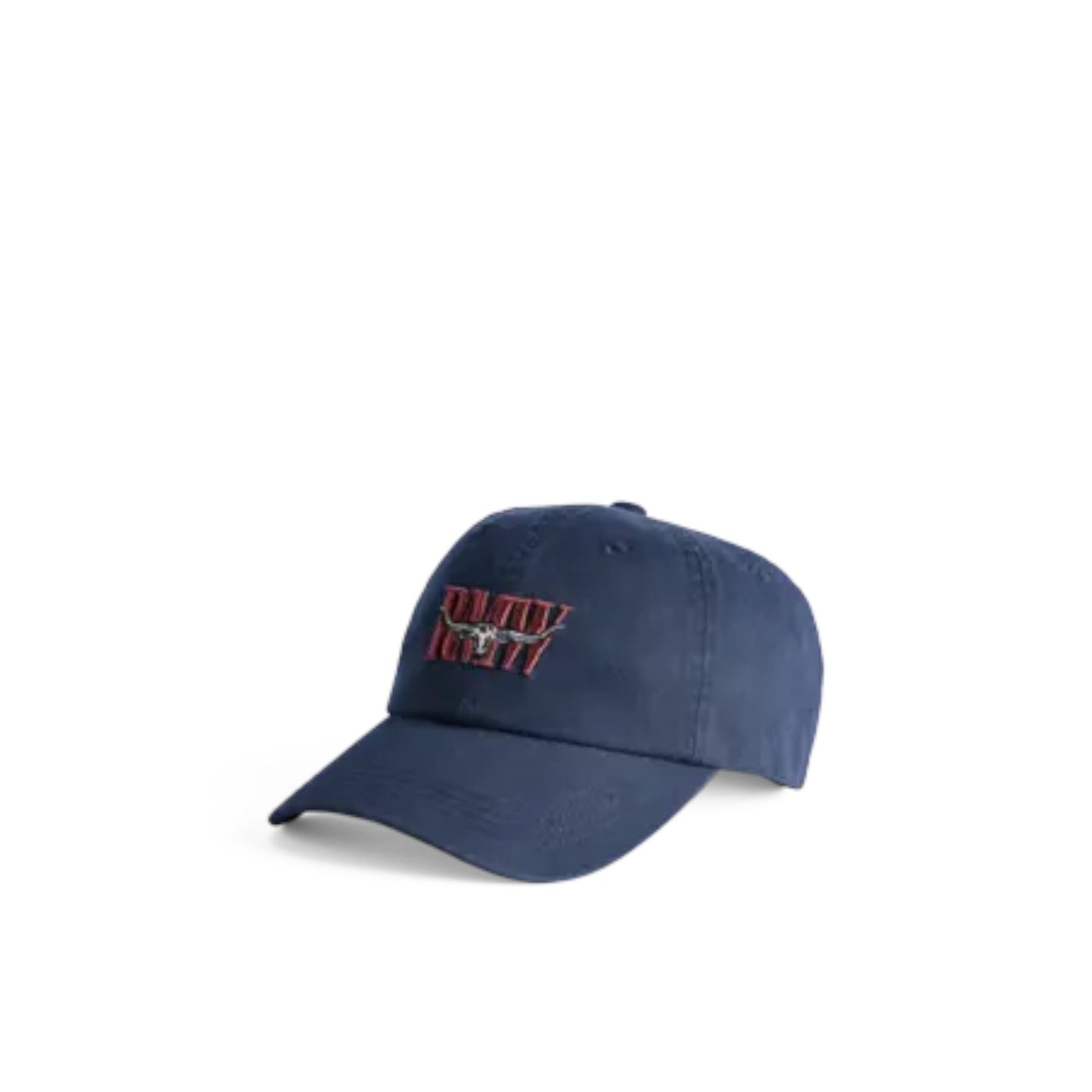 A navy blue baseball cap with 'RMW' embroidered on the front in red and white, shown against a plain white background.