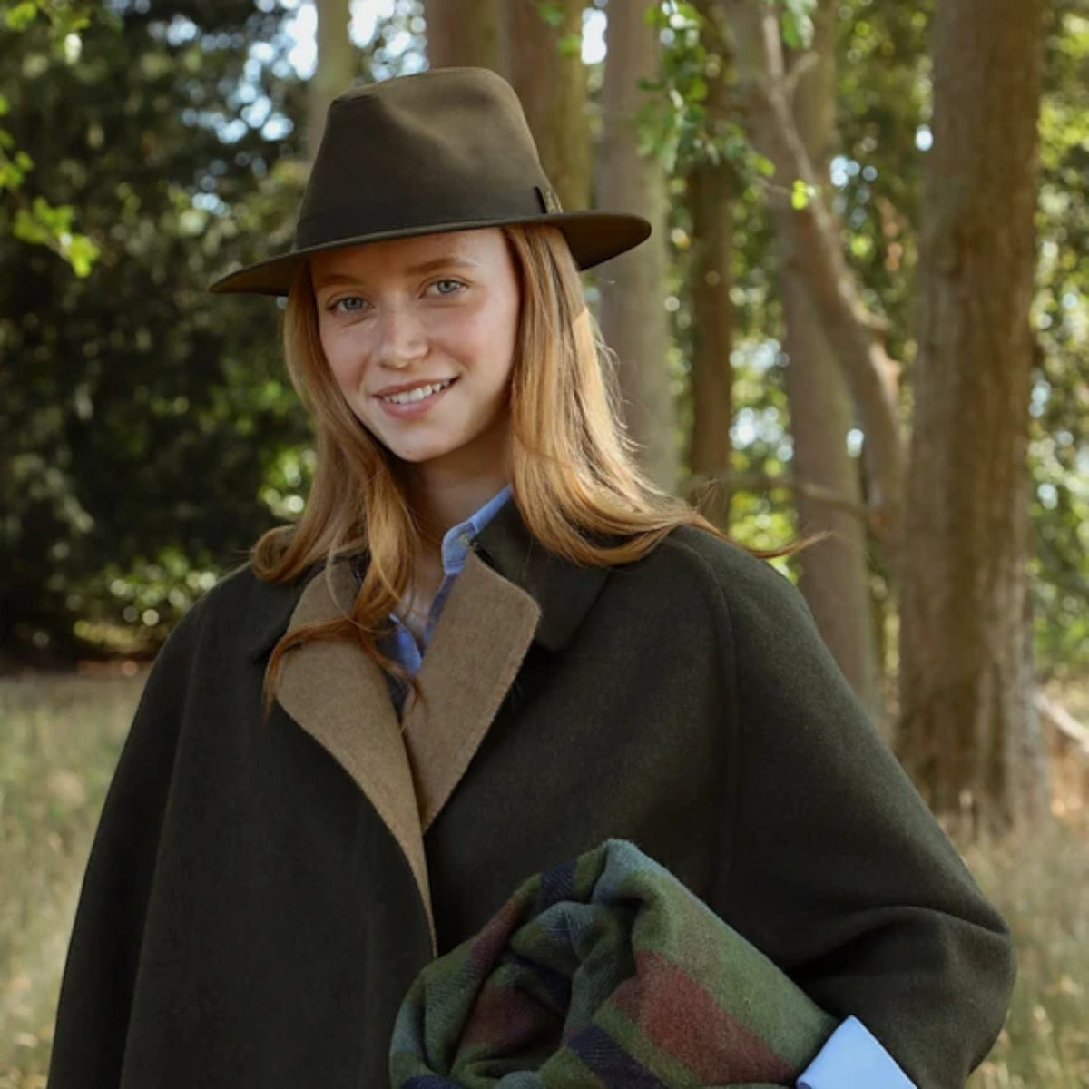 Hicks & Brown Darsham Wax Fedora Olive Green