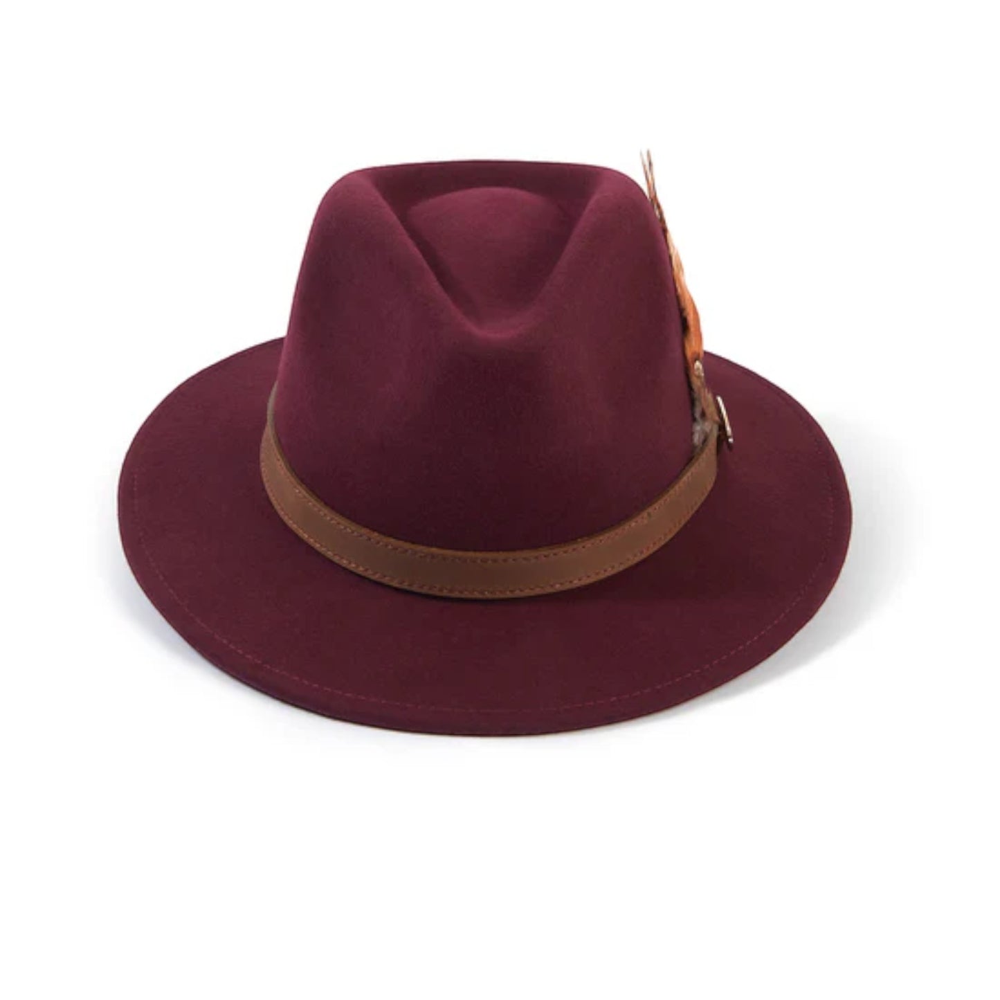 Hicks & Brown Fedora in Plum (Bronze Feather)