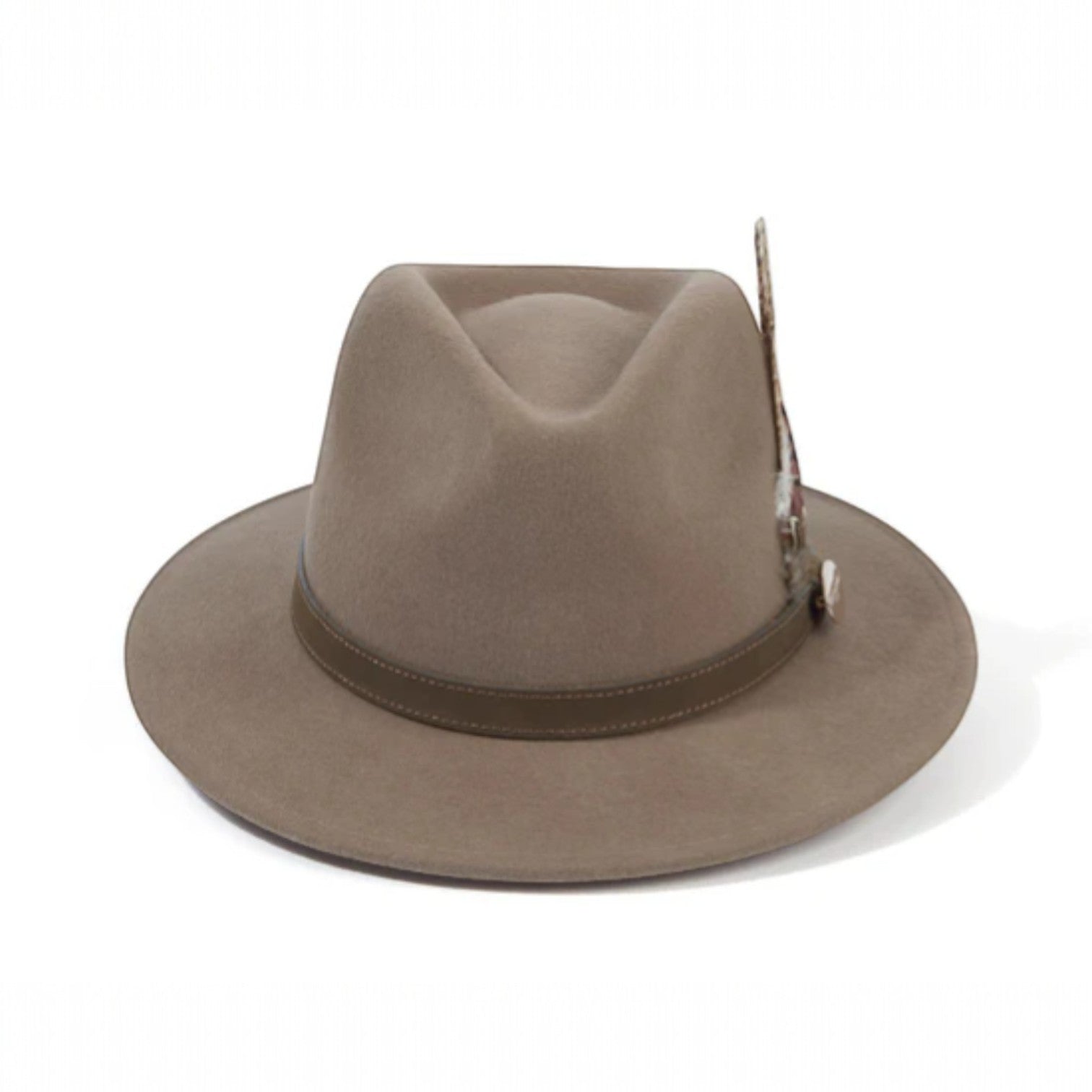 Hicks & Brown The Suffolk Fedora in Taupe (Bronze Feather)