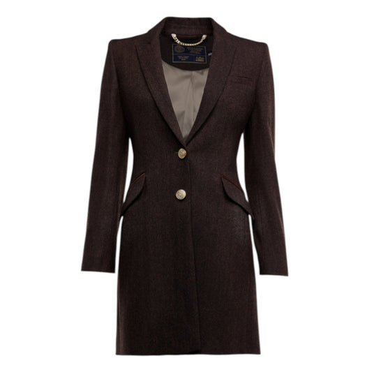 Holland Cooper Highgrove Coat Chocolate Heringbone