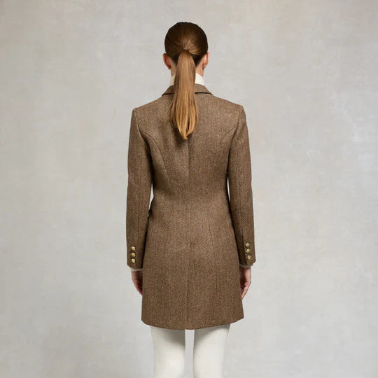 Holland Cooper Highgrove Coat Large Scale Brown Herringbone