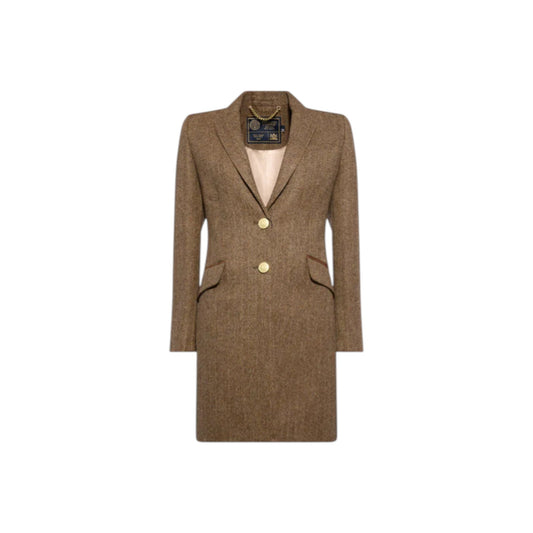 Holland Cooper Highgrove Coat Large Scale Brown Herringbone