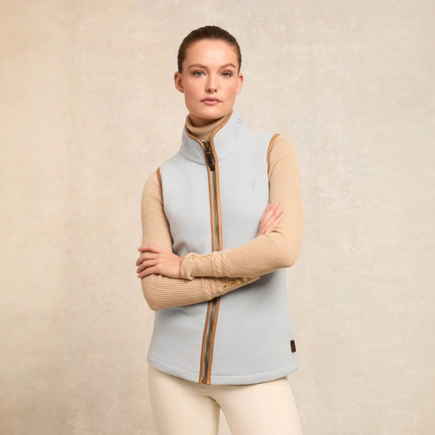 Holland Cooper Country Fleece Gilet Pale Blue