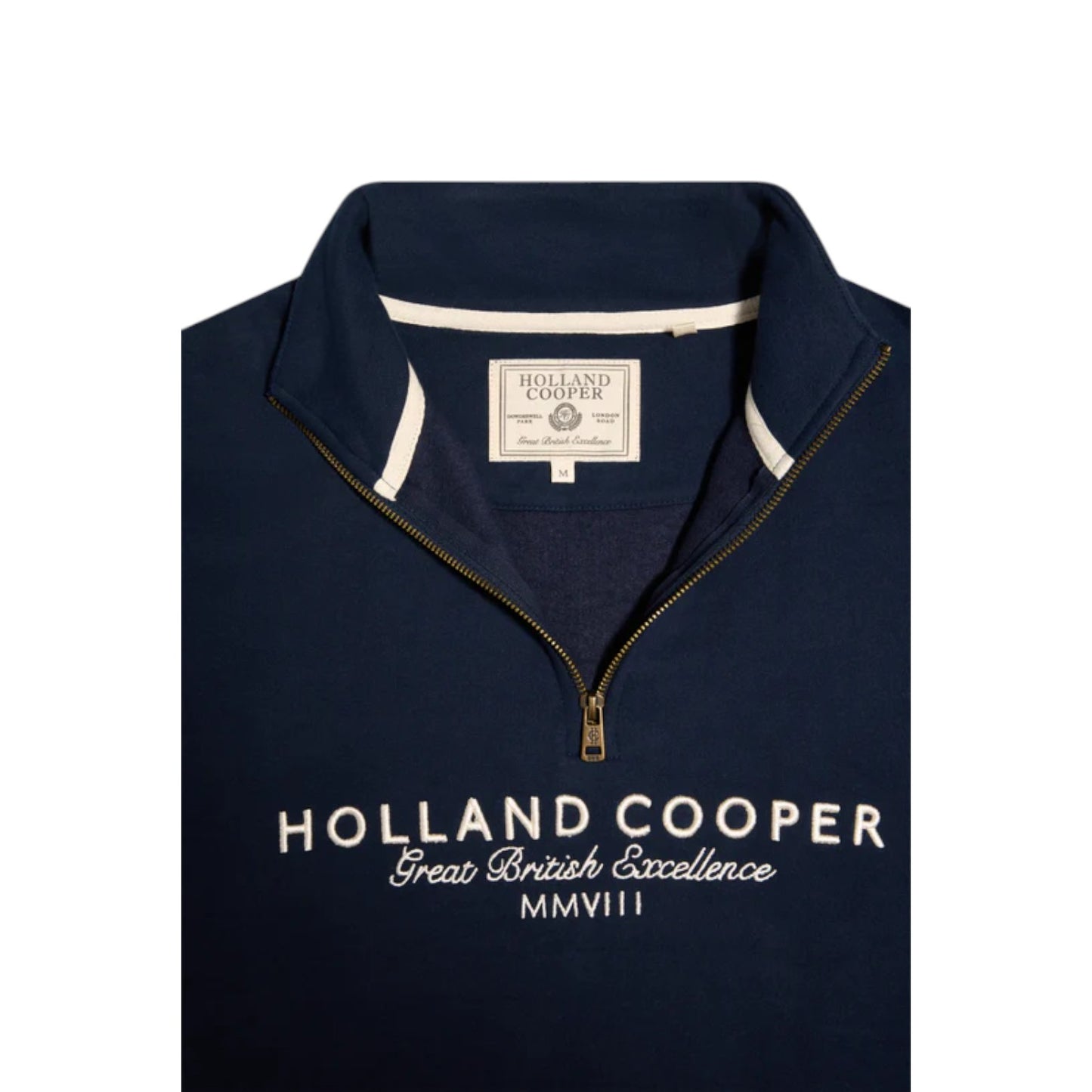 Holland Cooper Men's Sporting Goods Zip Henley Ink Navy