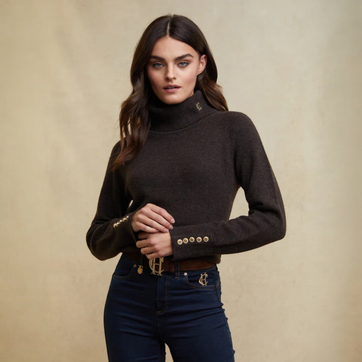 Holland Cooper Tori Knit Chocolate