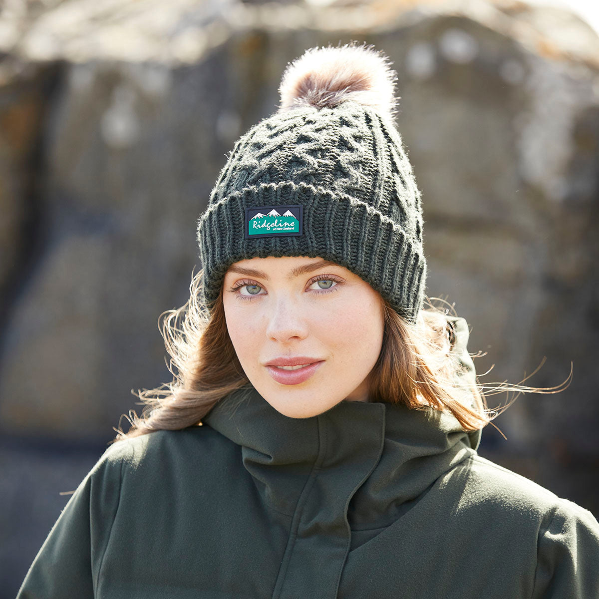 Ridgeline Nordic Fleck Bobble Hat Deep Forest