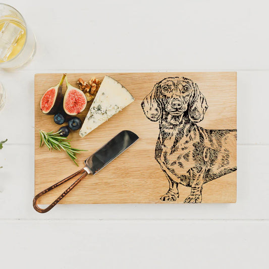 Selbrae House Oak Serving Board 30cm Dachshund