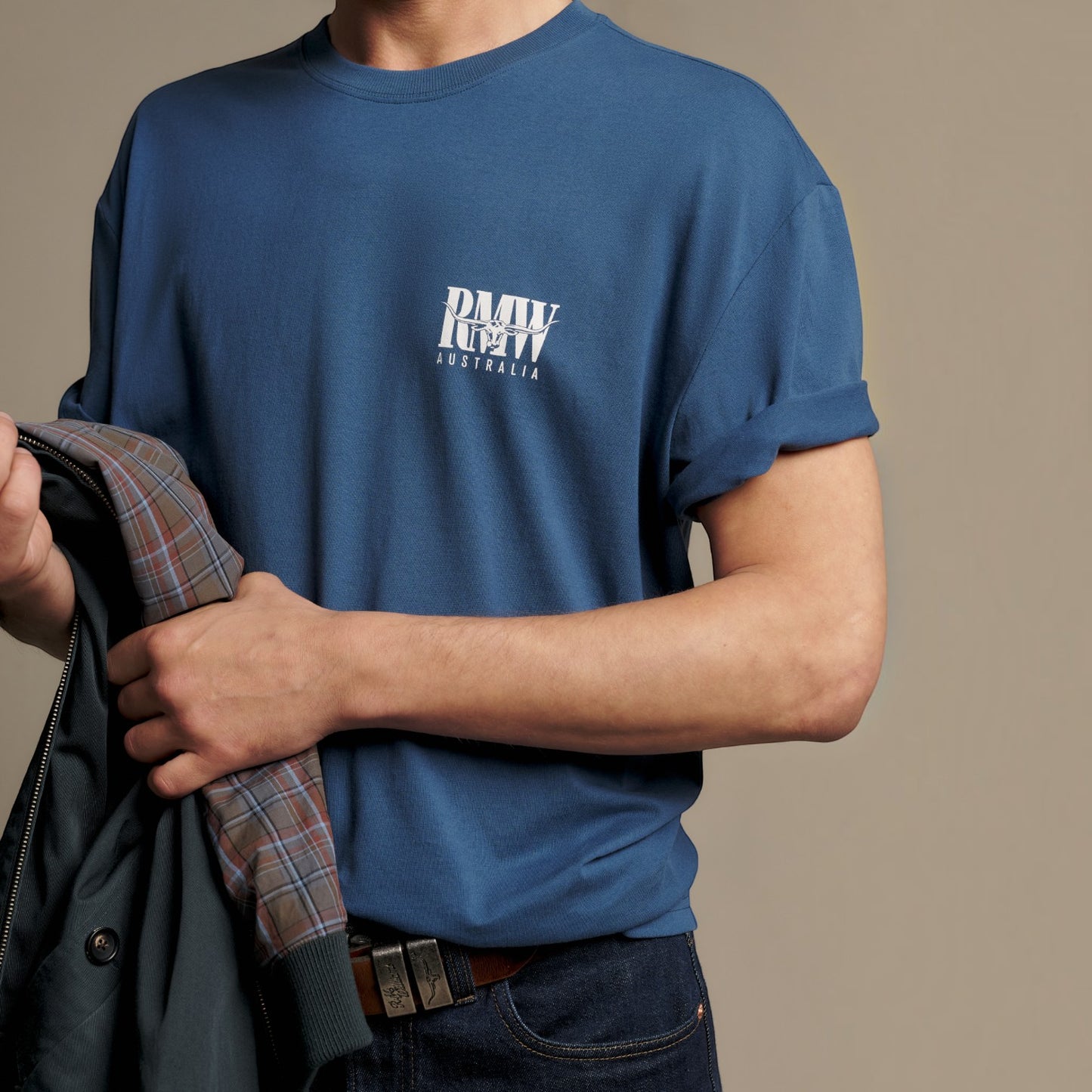R.M. Williams Classic RMW T-Shirt Mid Blue