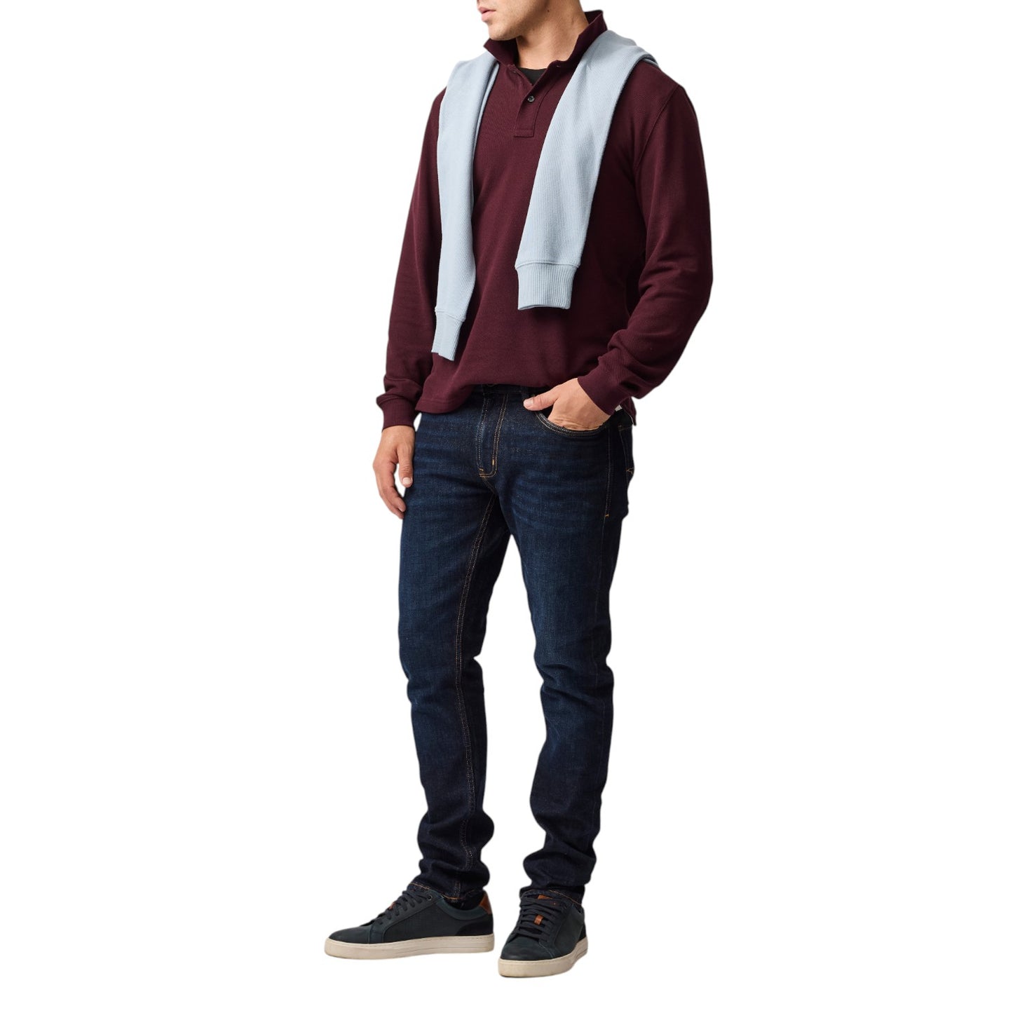 Rodd & Gunn Long Sleeve Gunn Polo Black Fig