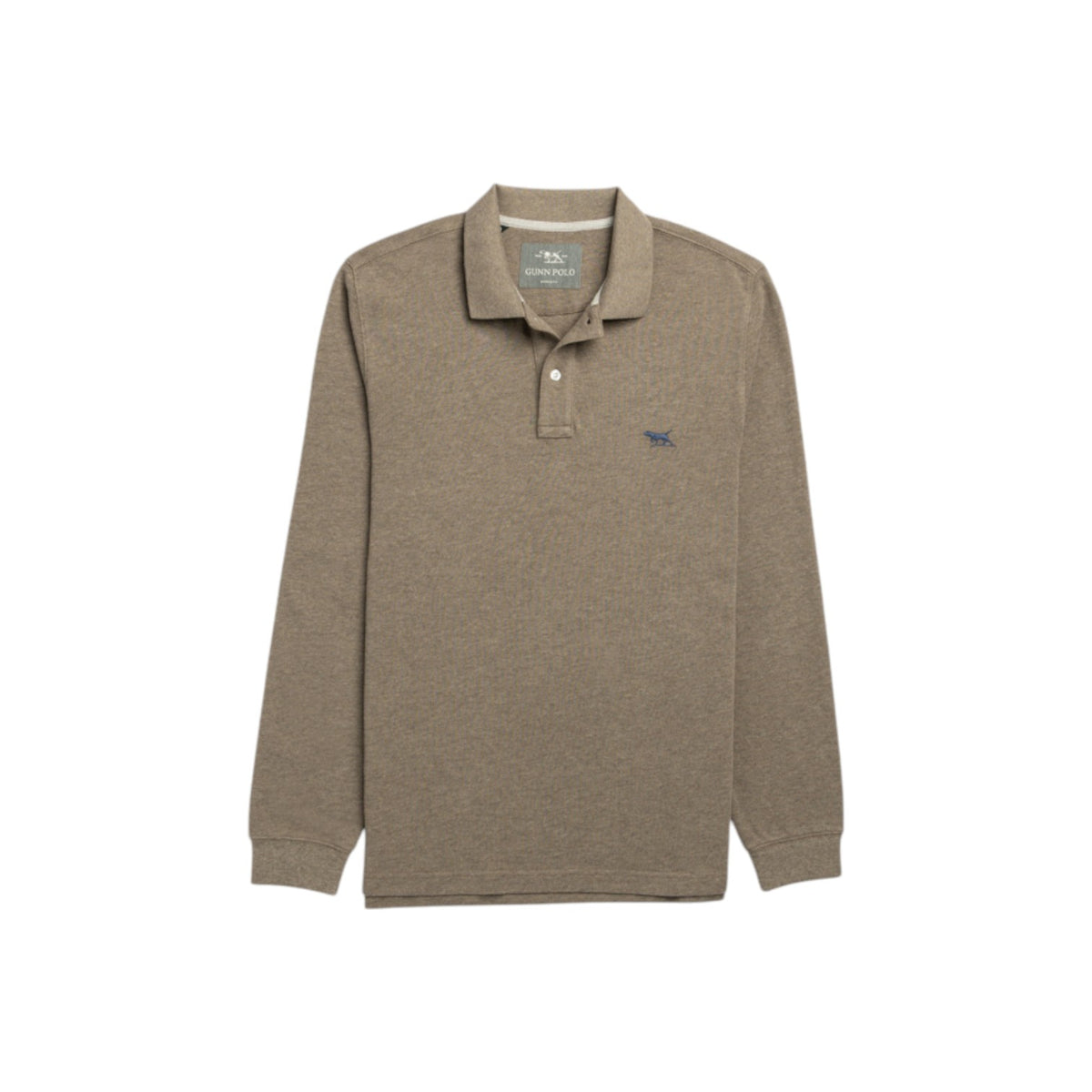 Brown long-sleeve polo shirt on a white background