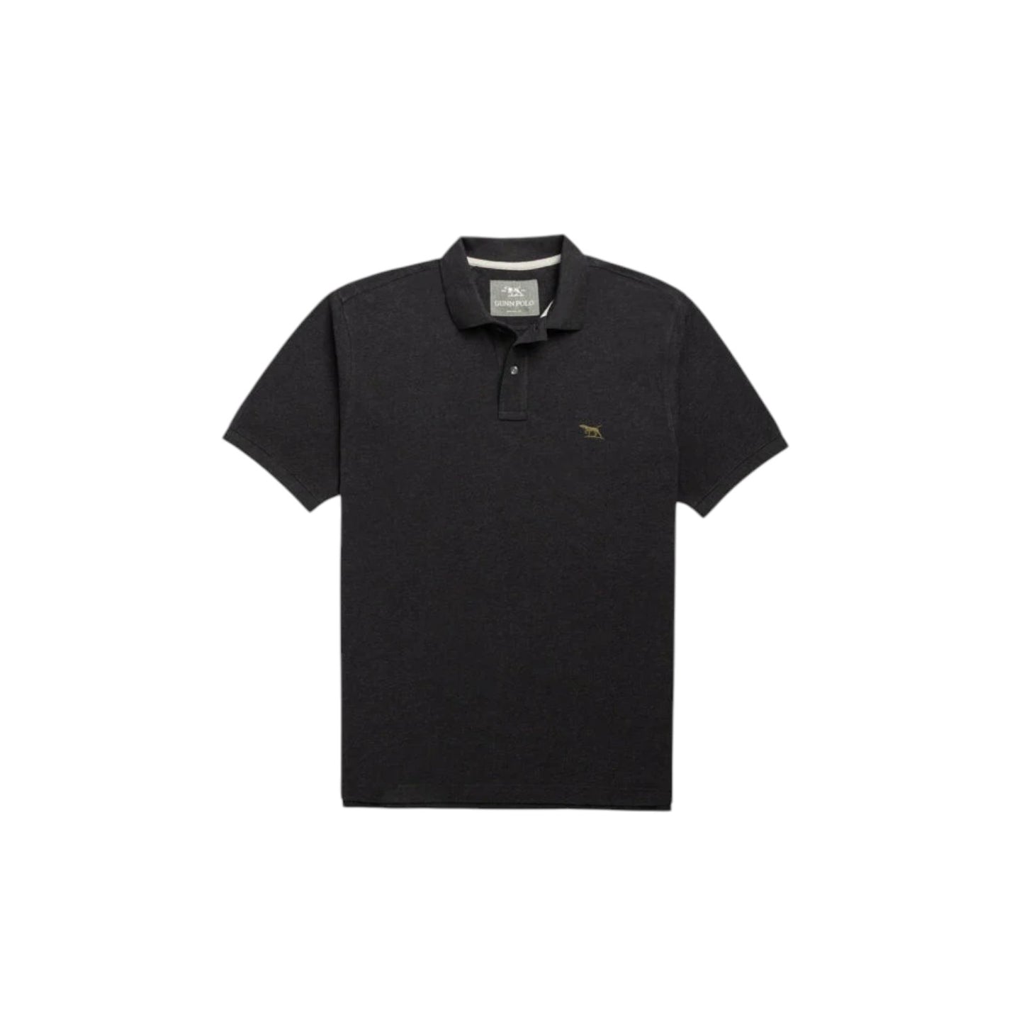 Black polo shirt on a white background