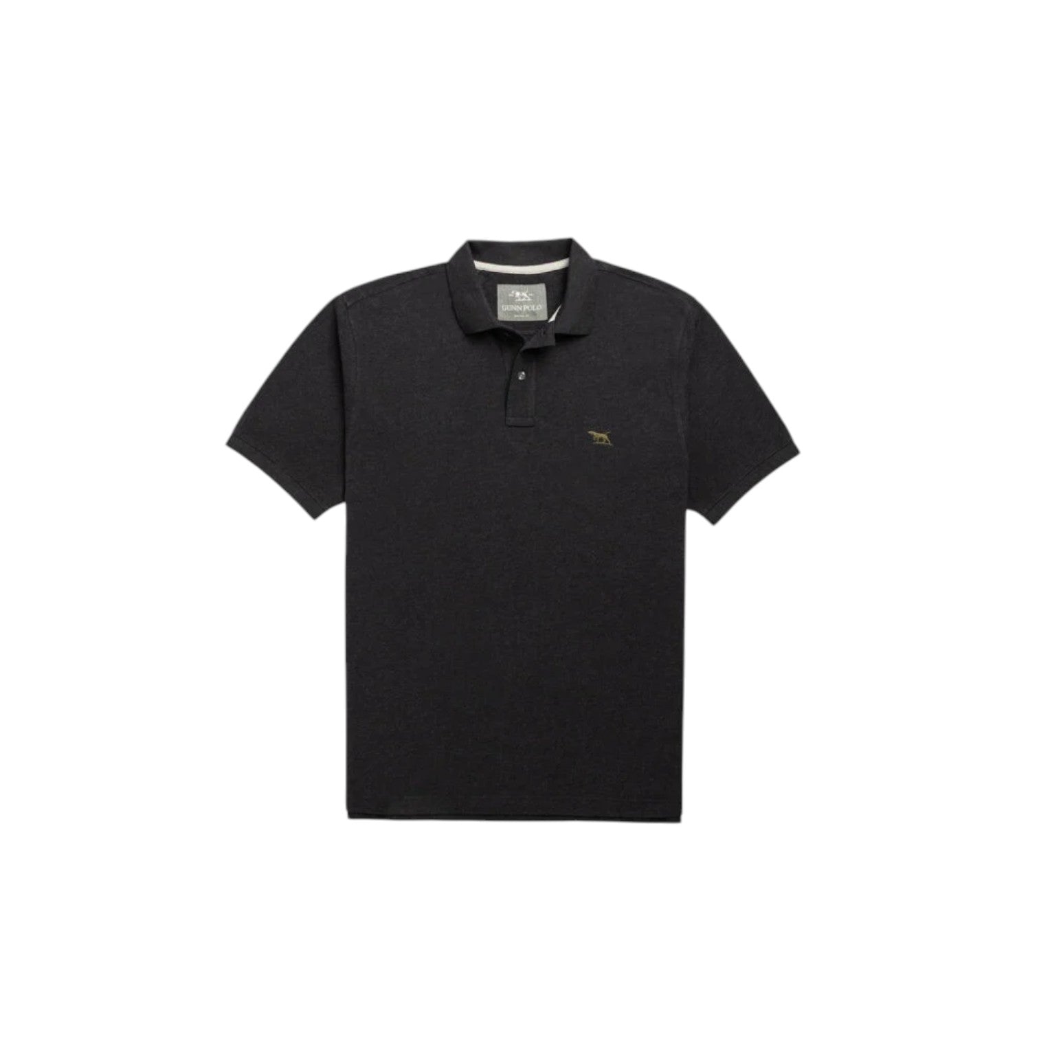 Black polo shirt on a white background