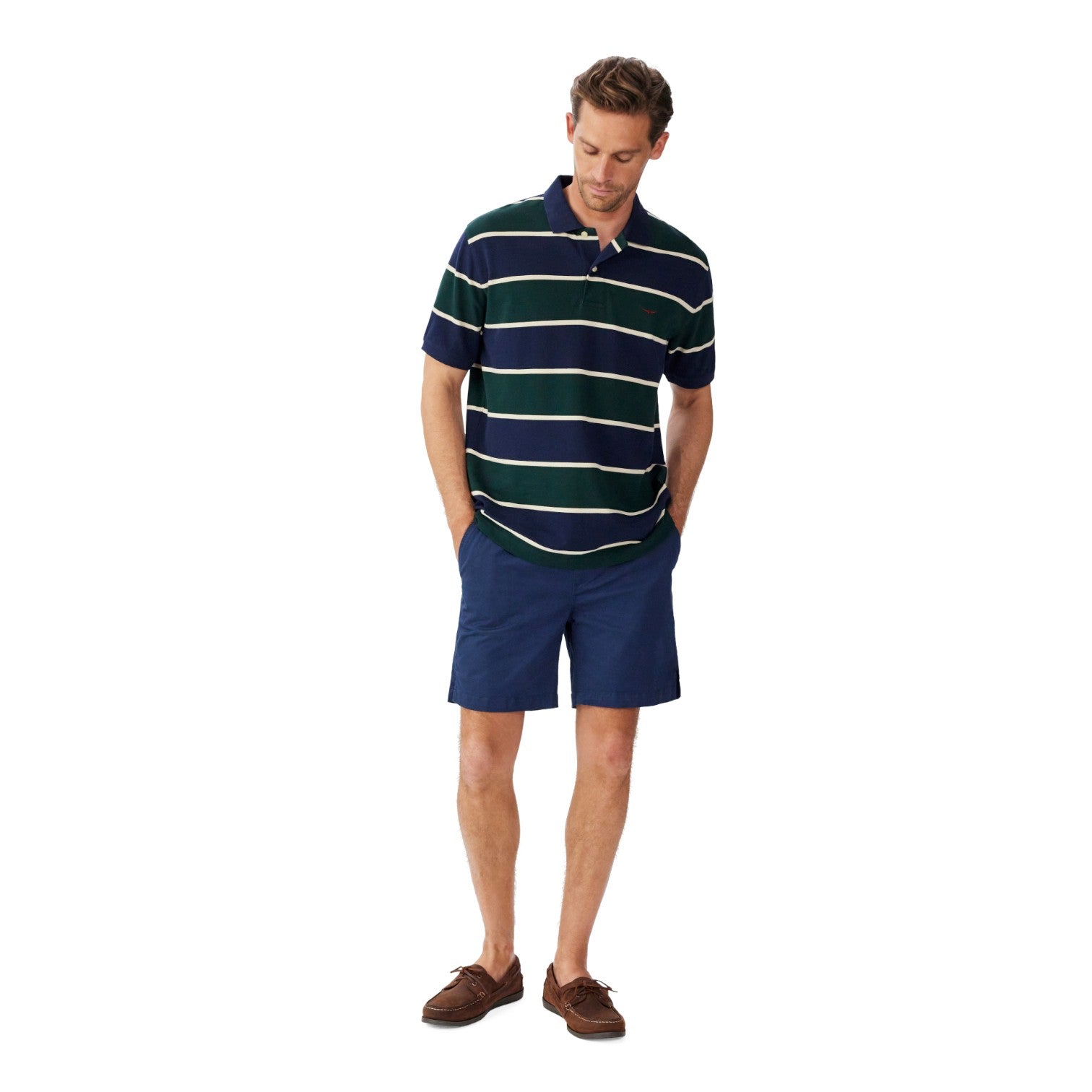 R.M. Williams Bright Polo Navy Green Cream