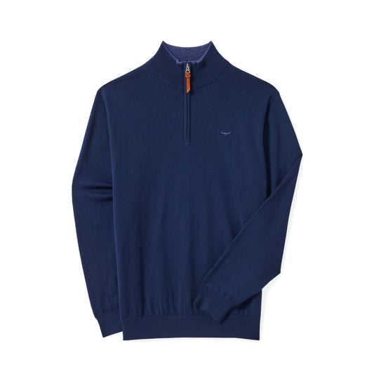 R.M Williams Ernest 1/4 Zip Merino Knit Navy
