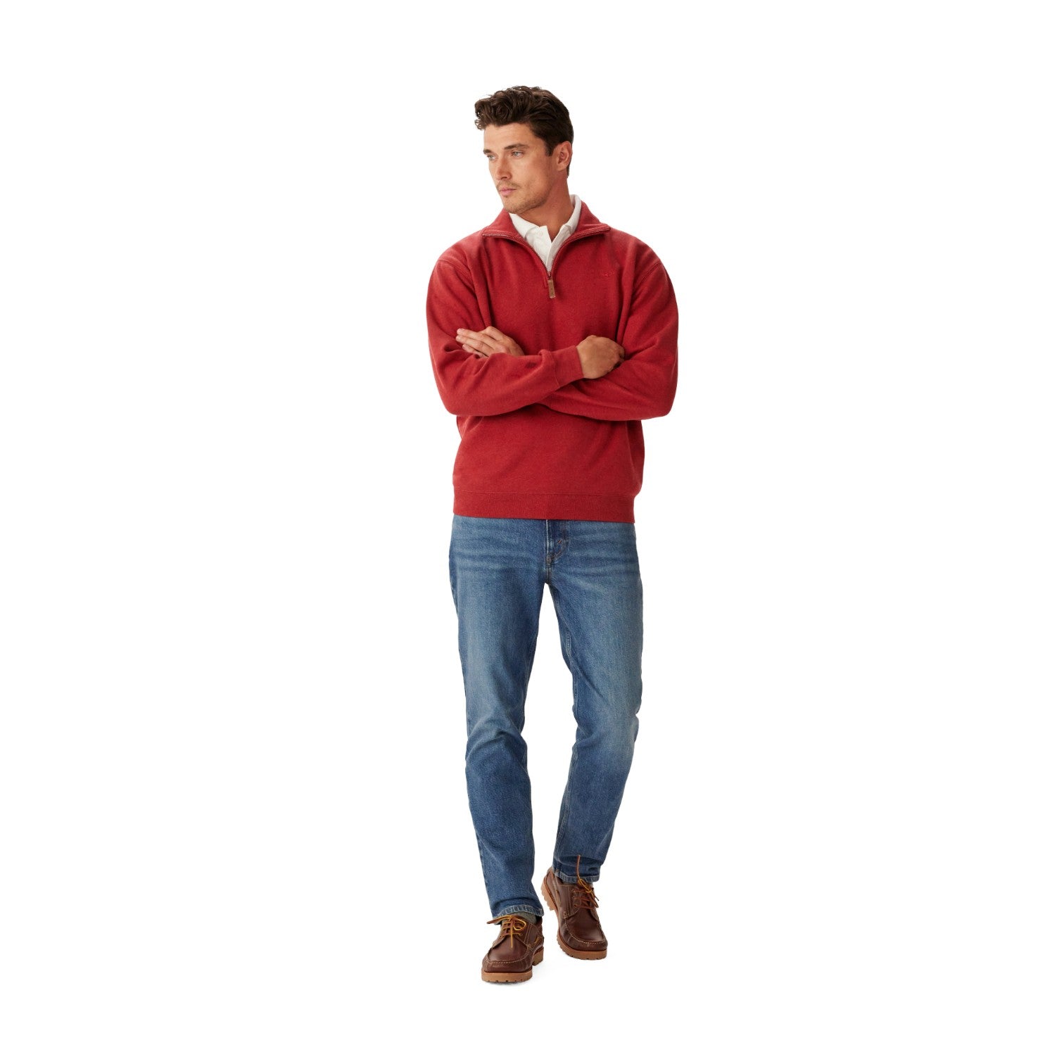 R.M.Williams Mulyungarie 1/4 Zip Sweatshirt Red