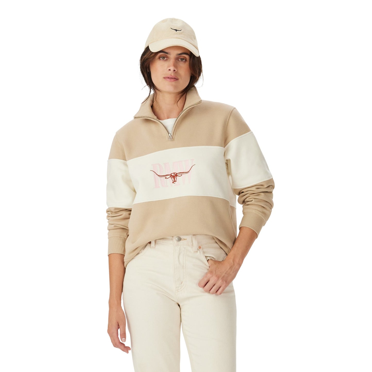R.M Williams Trickett Panel Sweatshirt Sand