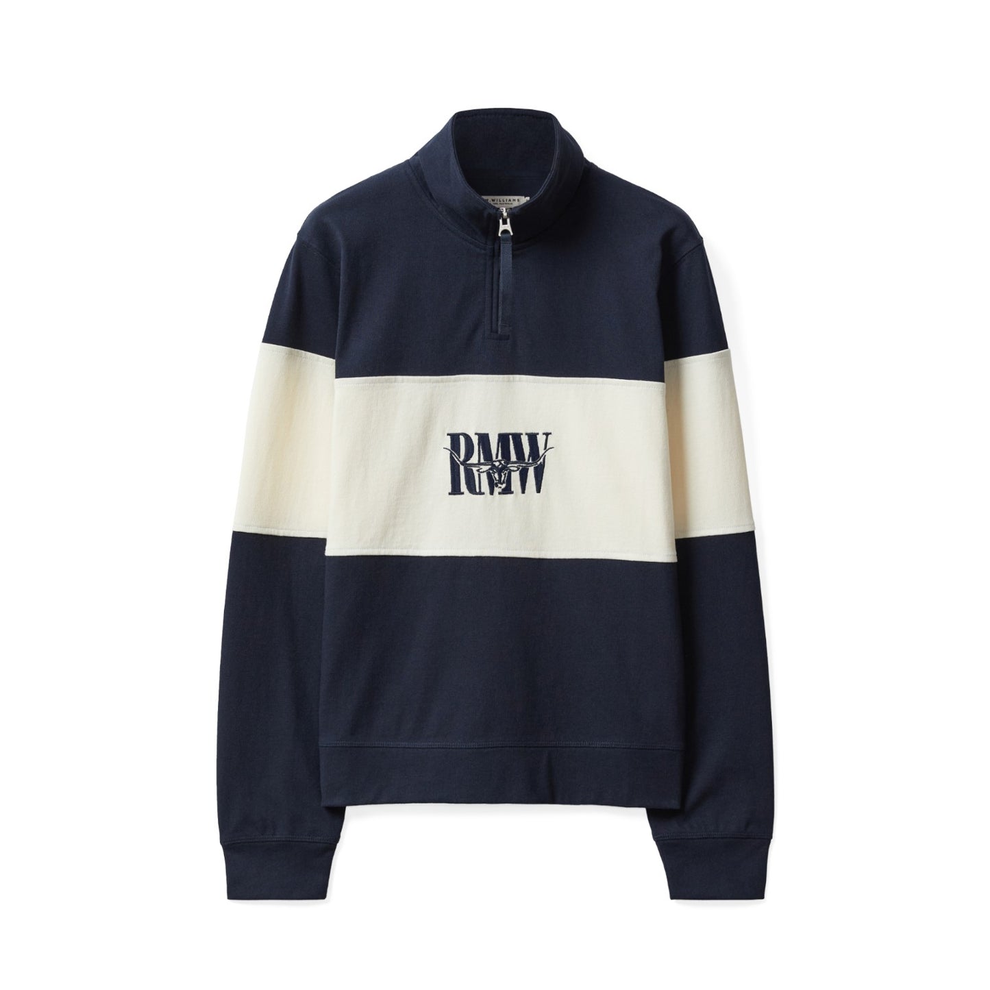 R.M.Williams Trickett Panel Sweatshirt Navy Ivory
