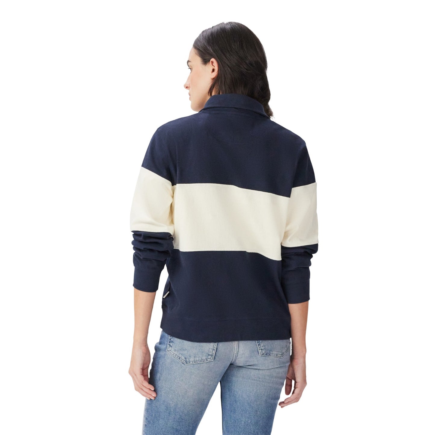 R.M.Williams Trickett Panel Sweatshirt Navy Ivory