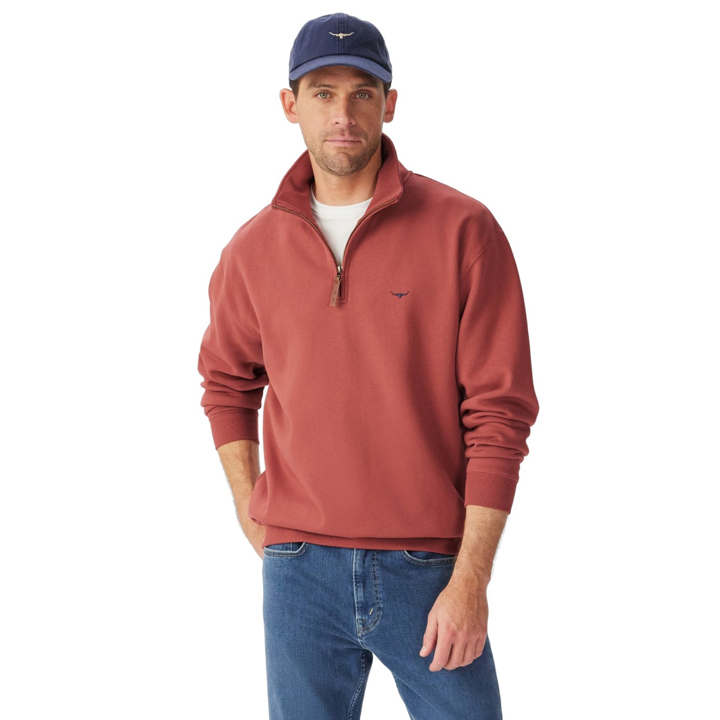 R.M.Williams Mulyungarie 1/4 Zip Sweatshirt Red