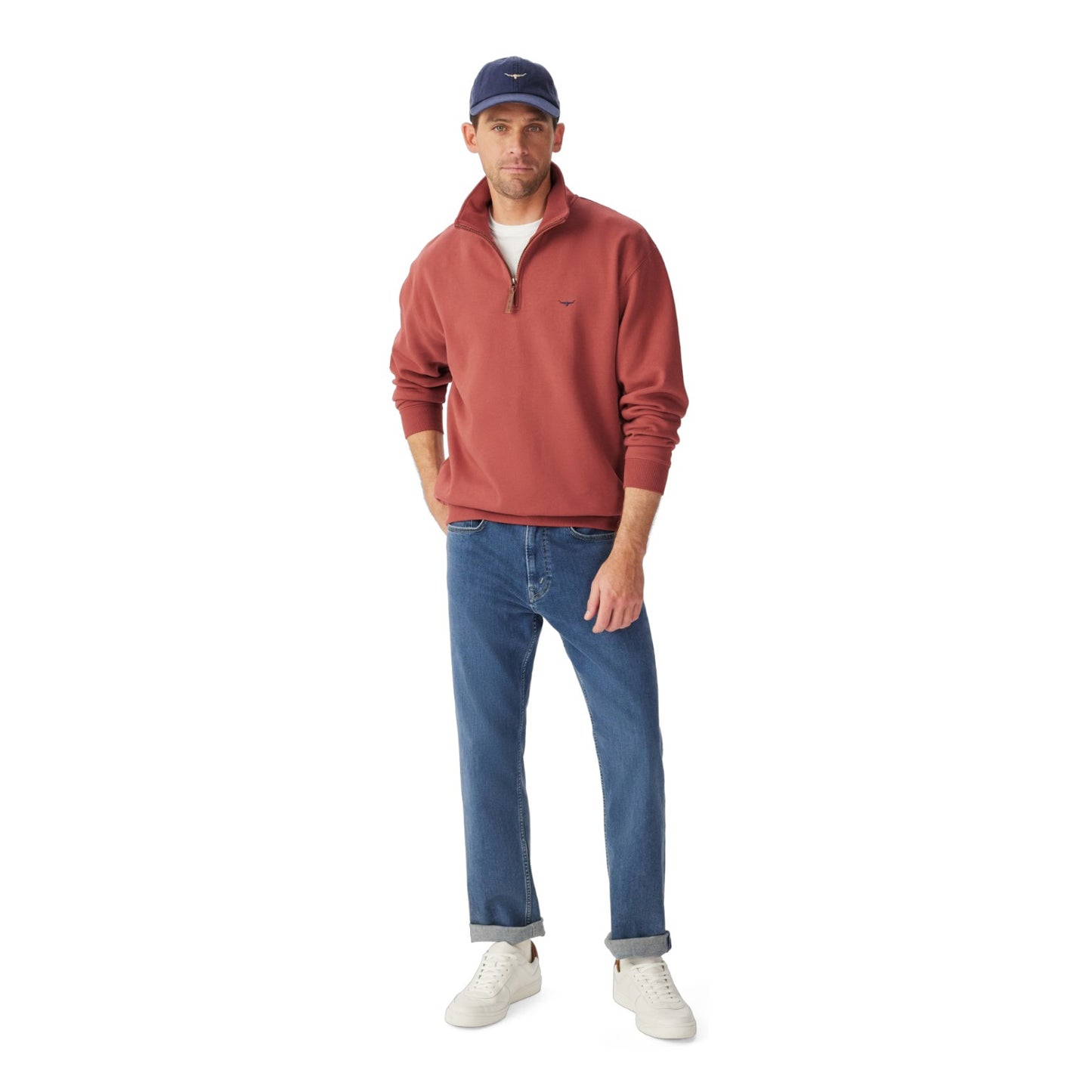 R.M.Williams Mulyungarie 1/4 Zip Sweatshirt Red