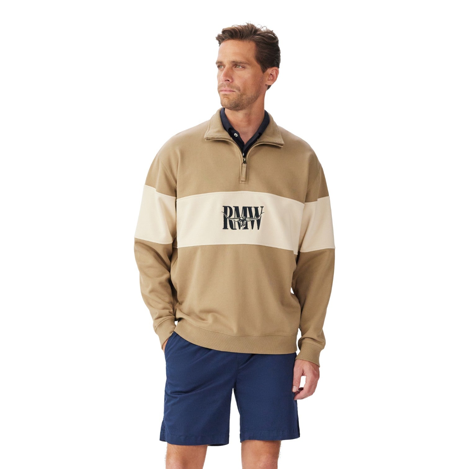 R.M.Williams Heritage 1/4 Zip Sweatshirt Aubergine