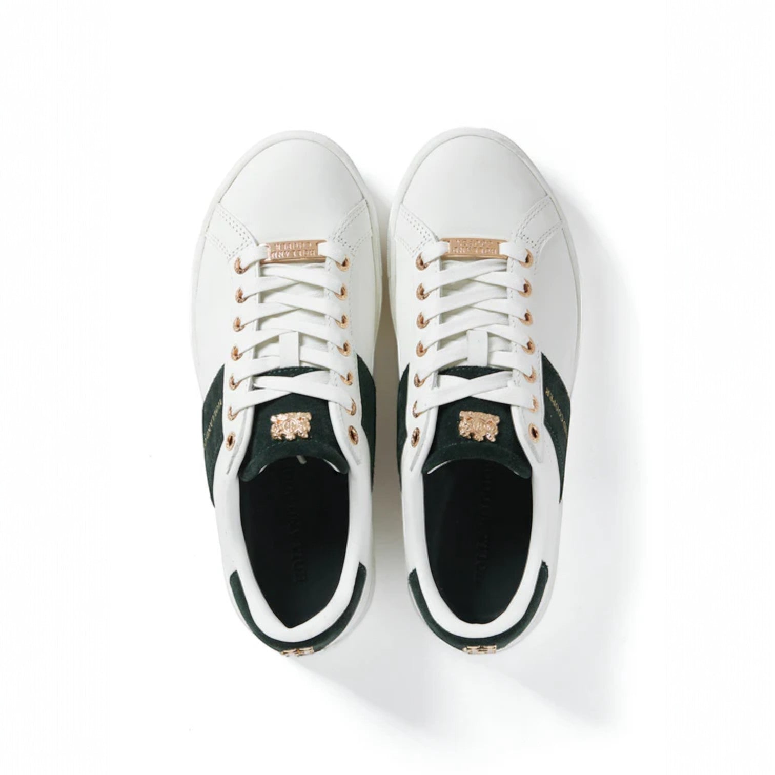 Holland Cooper Knightsbridge Court Trainers White Racing Green