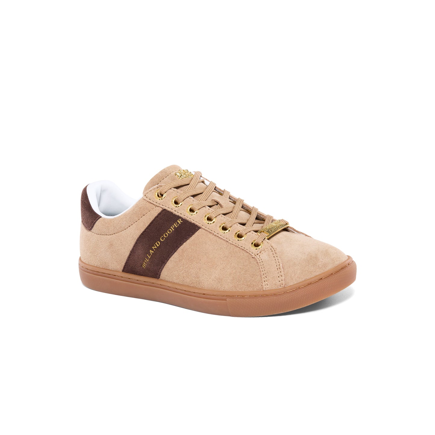Holland Cooper Knightsbridge Court Trainer Taupe Dark Chocolate
